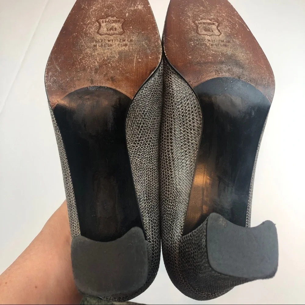 Stuart Weitzman Snakeskin Print Block Heel… - Picture 13 of 14